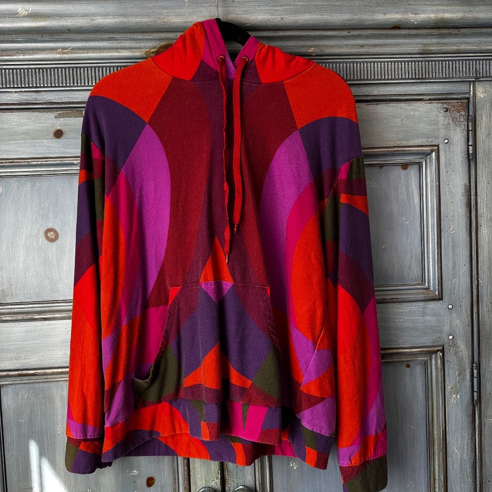 Farm Rio for Anthropologie Banana Gradient Vibrant Color Hoodie Size M - Picture 3 of 10